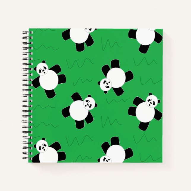 Cuaderno Oso panda tendido sobre la hierba (Anverso)