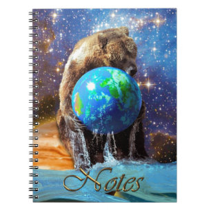 Cuaderno Oso pardo, arte de fantasía del Día de la Tierra