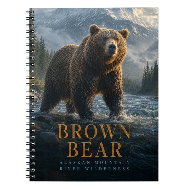 Cuaderno Oso Pardo Río de Alaska ANIMALES (Frente)