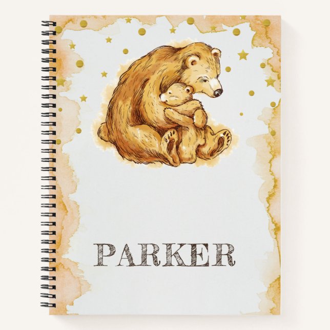 Cuaderno Oso Personalizado Acuarela (Anverso)