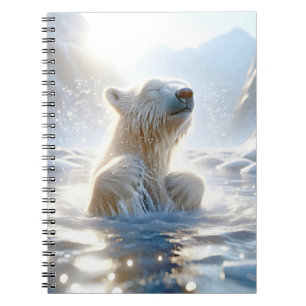 Cuaderno Oso Polar Chapoteando En Agua Ártica