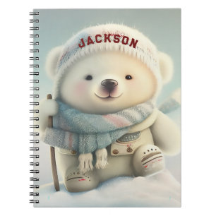 Cuaderno Oso Polar Cute Esquí Snowflake Winter Wonderland