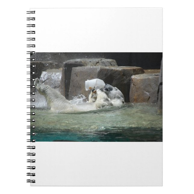 Cuaderno Oso Polar jugando con un jug (Frente)
