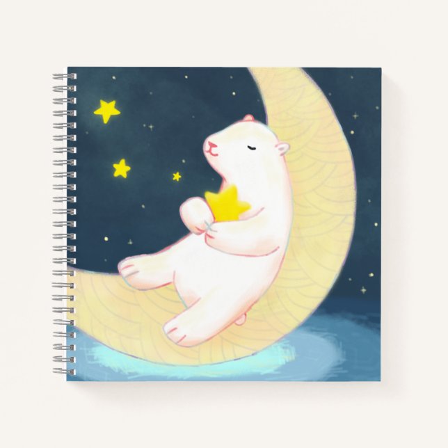 Cuaderno Oso Polar, la luna y las estrellas (Anverso)