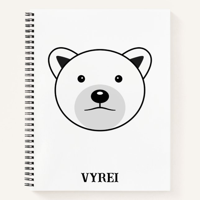 Cuaderno Oso polar Personalizado lindo (Anverso)