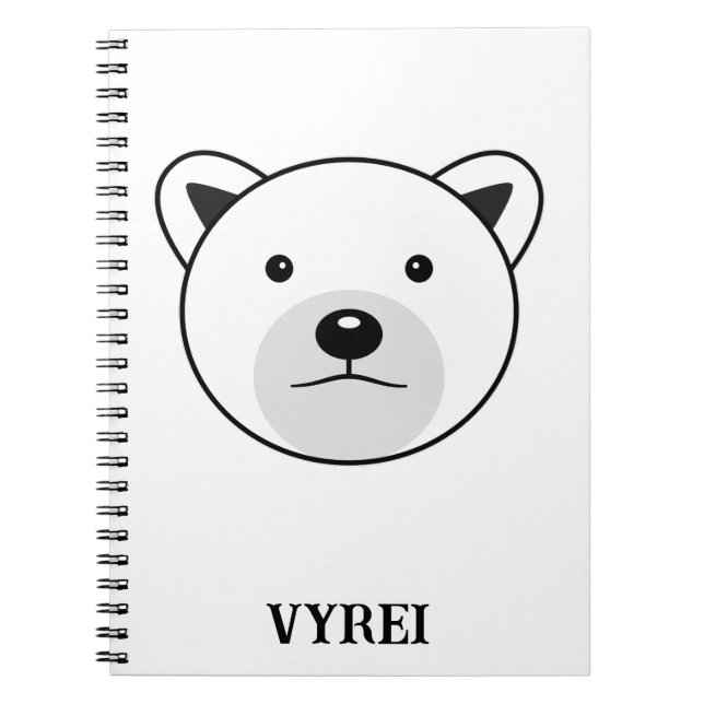 Cuaderno Oso polar Personalizado lindo (Frente)