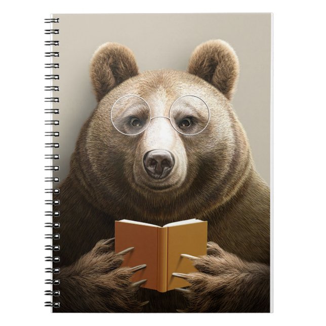Cuaderno Oso Regalo Lector Leyendo Un Libro (Frente)