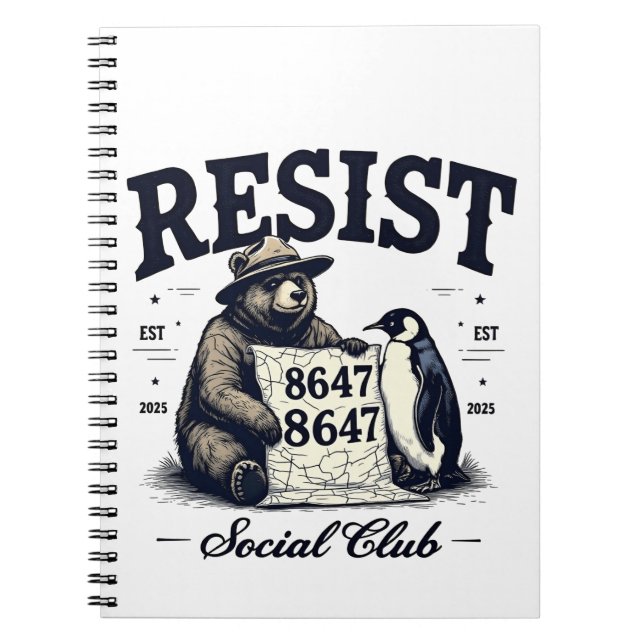 Cuaderno Oso resiste Proteger Parque Nacional Anti Trump 86 (Frente)