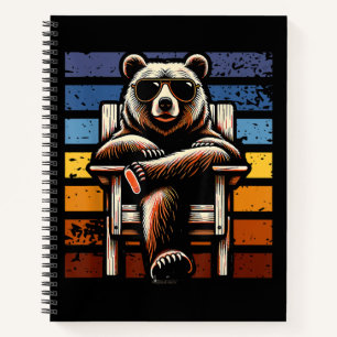 Cuaderno Oso Retro Genial con Gafas de Sol 70s 80s 90s Nove