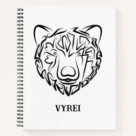 Cuaderno Oso tribal blanco y negro