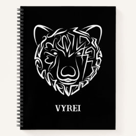 Cuaderno Oso tribal blanco y negro