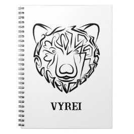 Cuaderno Oso tribal blanco y negro
