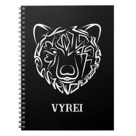 Cuaderno Oso tribal blanco y negro