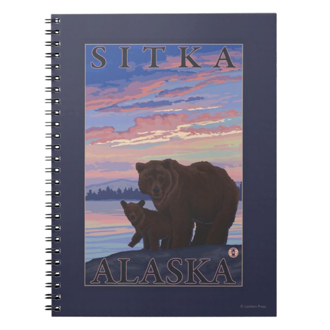 Cuaderno Oso y cachorro - Sitka, Alaska (Frente)