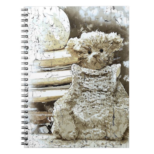 Cuaderno Oso y libros de Teddy de época (Frente)