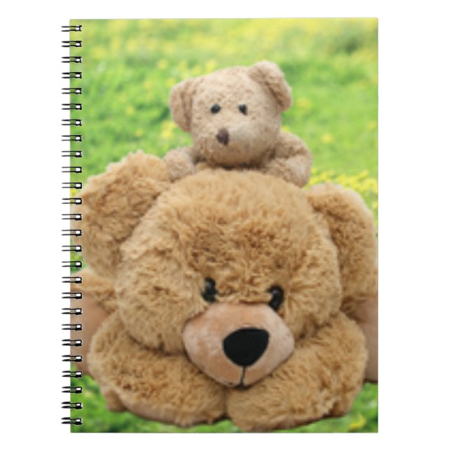 Cuaderno Osos de peluche lindos en un prado (Frente)