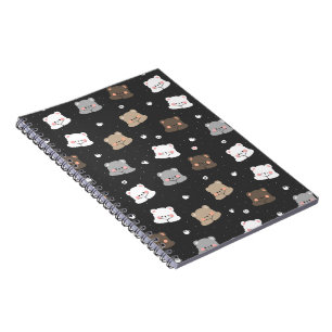 Cuaderno Osos Lindos Durmiendo Patrón Sin Costuras en Neutr