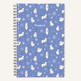 Cuaderno Osos polares y copos de nieve - Personalización -