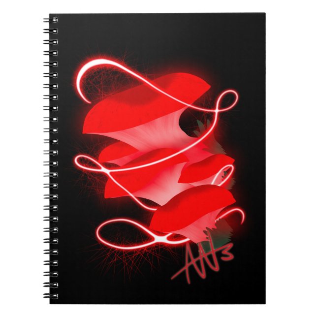Cuaderno Ostras encantadas con hongos rojos (Frente)