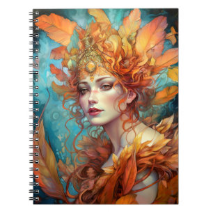 Cuaderno Otoño Caída Reina Diosa Fantasía Arte