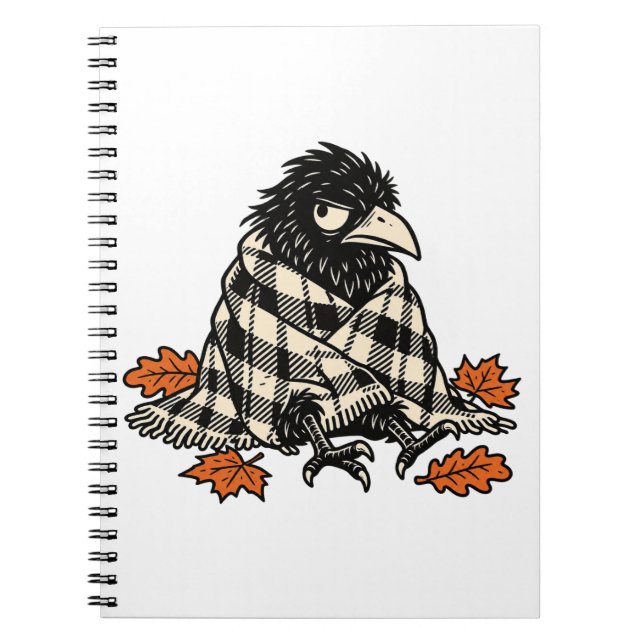 Cuaderno Otoño Cuervo Plaid Acogedor (Frente)