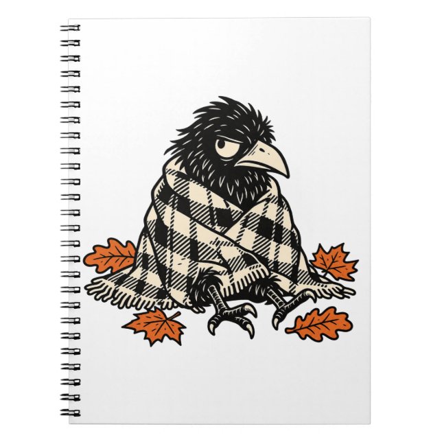 Cuaderno Otoño Cuervo Plaid Acogedor (Frente)