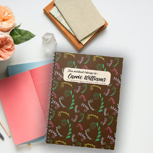 Cuaderno Otoño Mimosa deja en roble oscuro