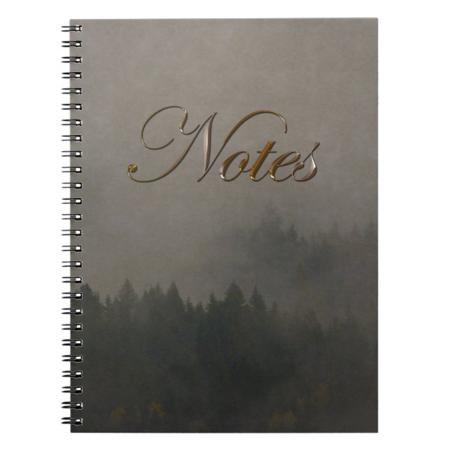 Cuaderno Otoño Moods Misty Forest Photo Art Nature Scene (Frente)