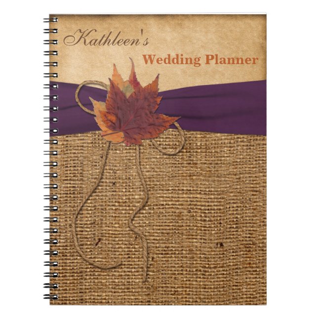 Cuaderno Otoño Sale del Portátil del Planificador de Bodas  (Frente)