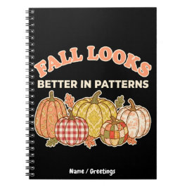 Cuaderno Otoño Se Ve Mejor En Patrones Retro Vintage Otoño