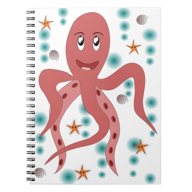 Cuaderno Otopus calcáreo animal submarino vida en el mar de (Frente)