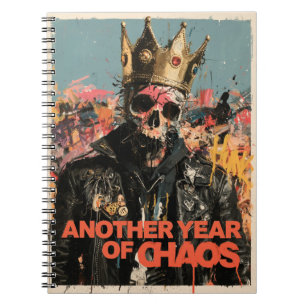 Cuaderno "Otro Año de Caos" Diseño de Rey Calavera Punk