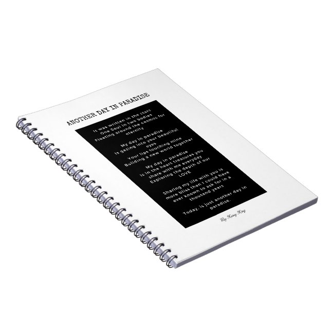 Cuaderno Otro día en un portátil blanco y negro en el paraí (Lado Derecho)