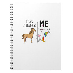 Cuaderno Otro regalo de cumpleaños de 71 años de unicornio 