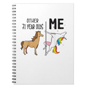 Cuaderno Otro regalo de cumpleaños de 71 años de unicornio