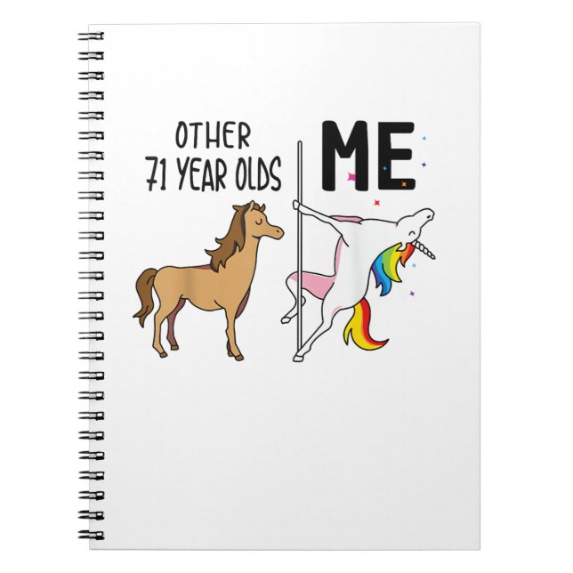 Cuaderno Otro regalo de cumpleaños de 71 años de unicornio  (Frente)