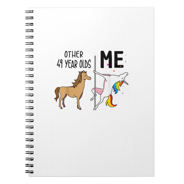 Cuaderno Otros regalos de cumpleaños de unicornios de 49 añ (Frente)