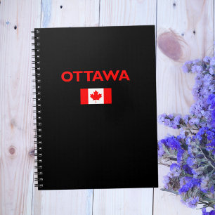 Cuaderno Ottawa Canada Canadian Flag Dark Color
