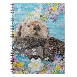 Cuaderno Otter de cuento de hadas en río de flores