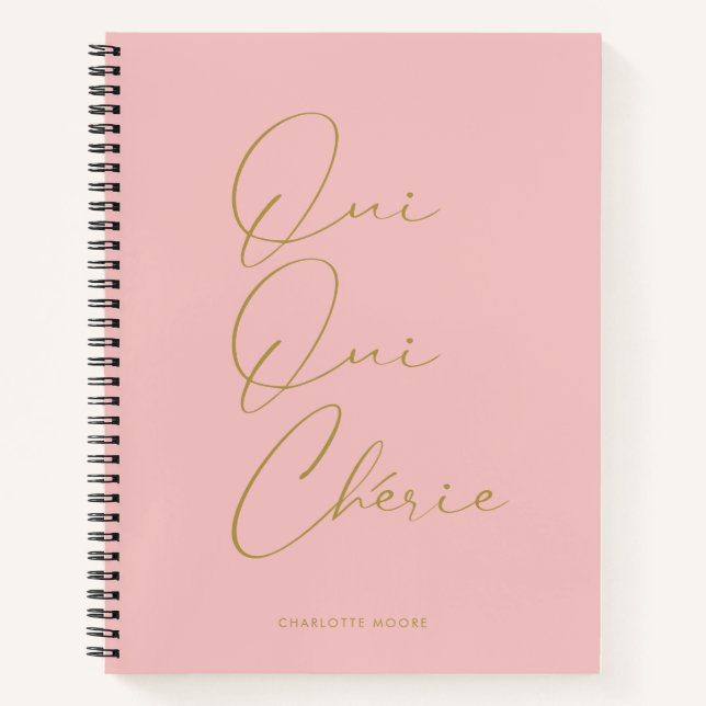 Cuaderno Oui Oui Chérie Moda de citas francesas divertida R (Anverso)