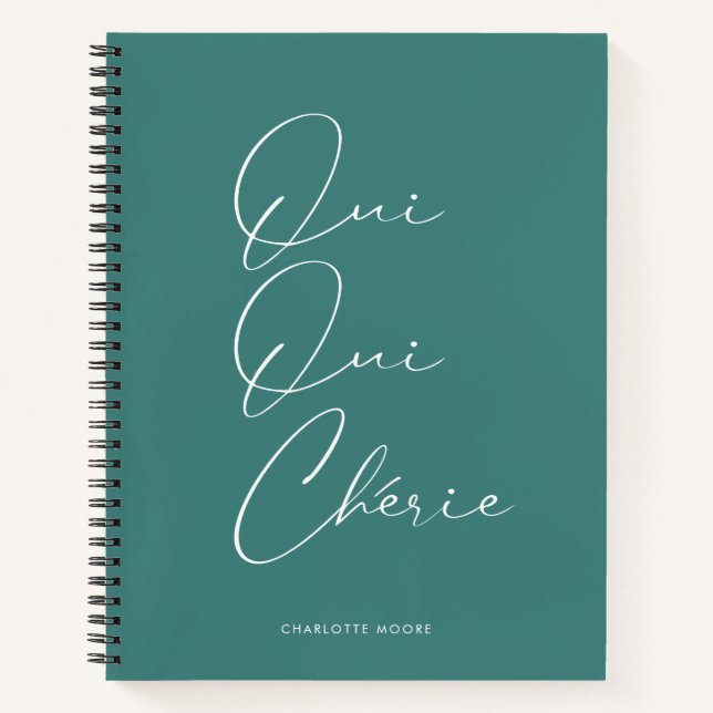 Cuaderno Oui Oui Chérie Moda de citas francesas Mint Green (Anverso)