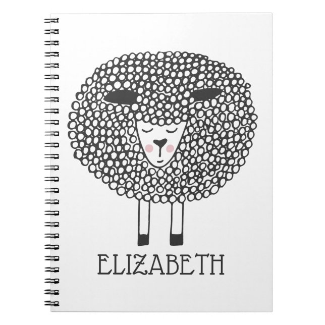 Cuaderno Oveja Doodle personalizada (Frente)