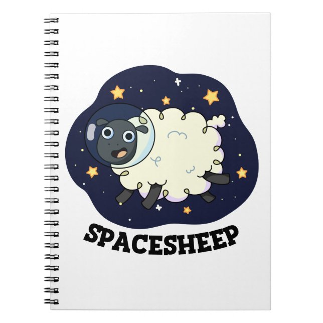 Cuaderno Oveja Espacial Astronauta Divertido Oveja Chiste (Frente)