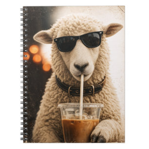 Cuaderno Ovejas geniales bebiendo café helado