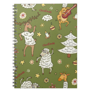 Cuaderno ovejas navideñas de origen animal