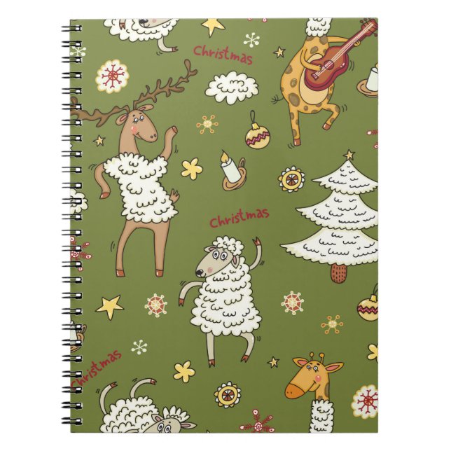 Cuaderno ovejas navideñas de origen animal (Frente)