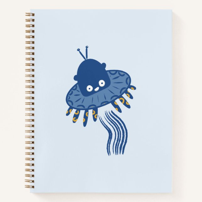 Cuaderno Ovni Pulpo Kawaii Azul (Anverso)