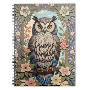 Cuaderno Owl Pastel Floral William Morris Inspirado