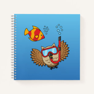 Cuaderno Owl with Snorkel Mask and Tropical Fish