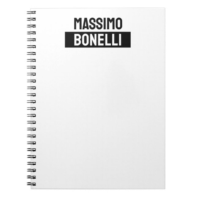 Cuaderno Own Name Minimalist Modern Plain Black White (Frente)